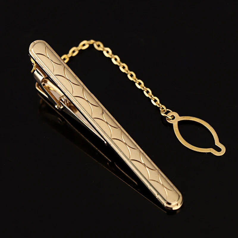 復古鍍金男士領帶夾，優雅派對之選