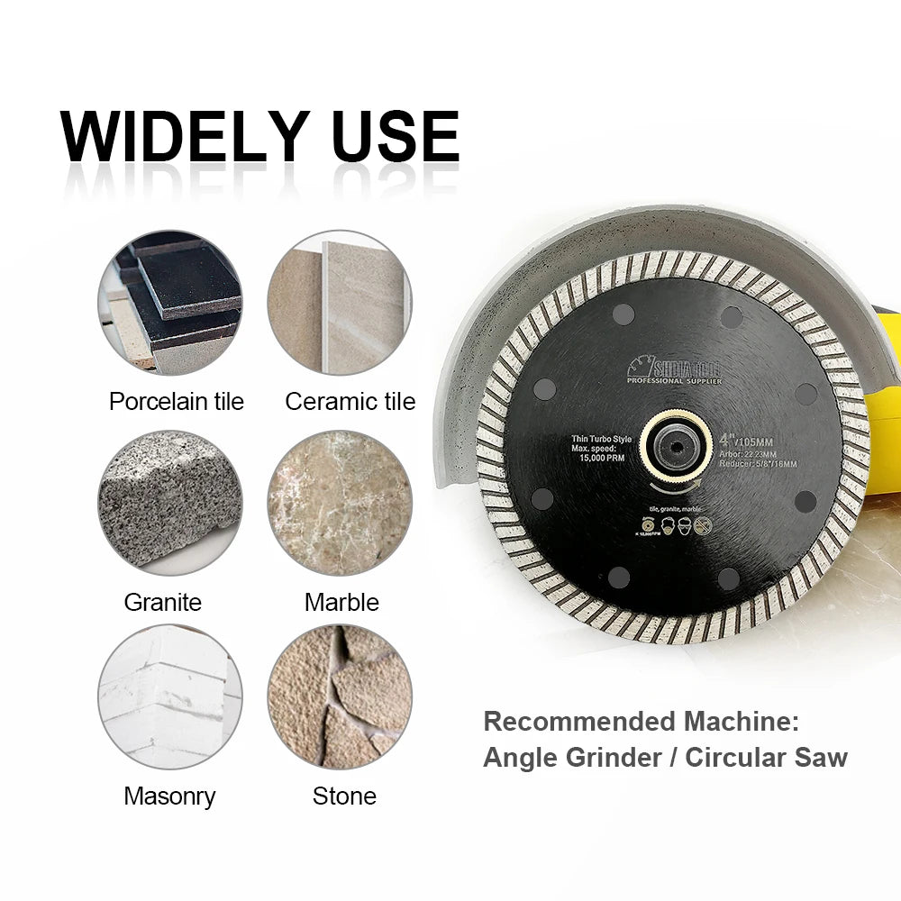 SHDIATOOL 5Pcs Dia125mm Superthin Diamond Turbo Saw Blade Ceramic Tile Marble Granite Cutting Disc 5inch Circular Disc Cutter