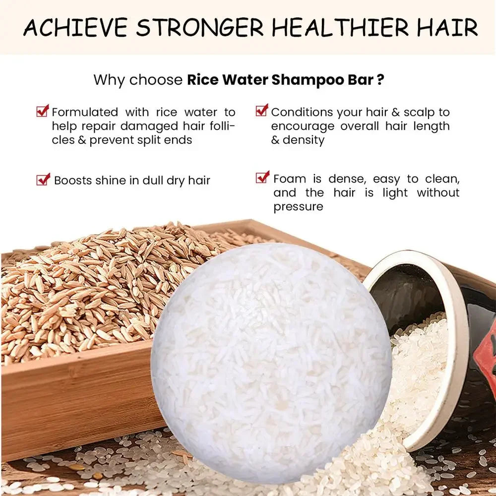 Organic Rice Shampoo Soap for Hair Loss Prevention