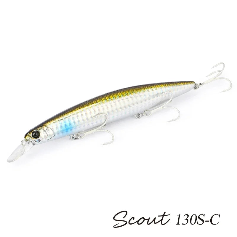 TSURINOYA 130S Sinking Minnow Fishing Lure SCOUT 130mm 24g Long Casting Seabass Flounder Artificial Large Sea Fishing Hard Baits