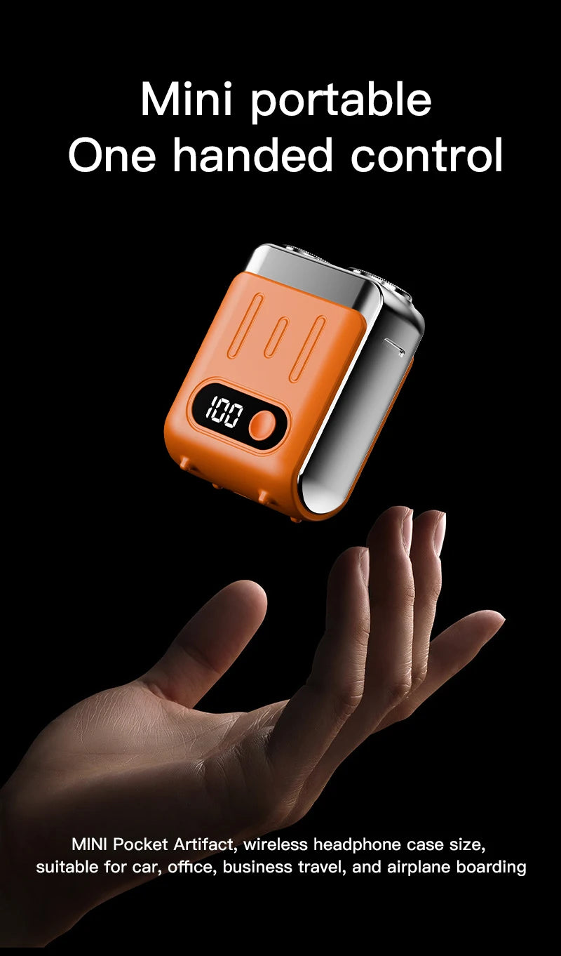 Mini Electric Smart Shaver Dual Blade Household Car Shaver Digital Display Rechargeable Shaver Powerful Beard Trimmer Tool