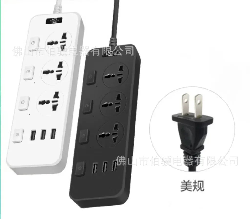 Dây Nối Dài Đa Năng 5M, Ổ Cắm USB, 2 Chân US/UK