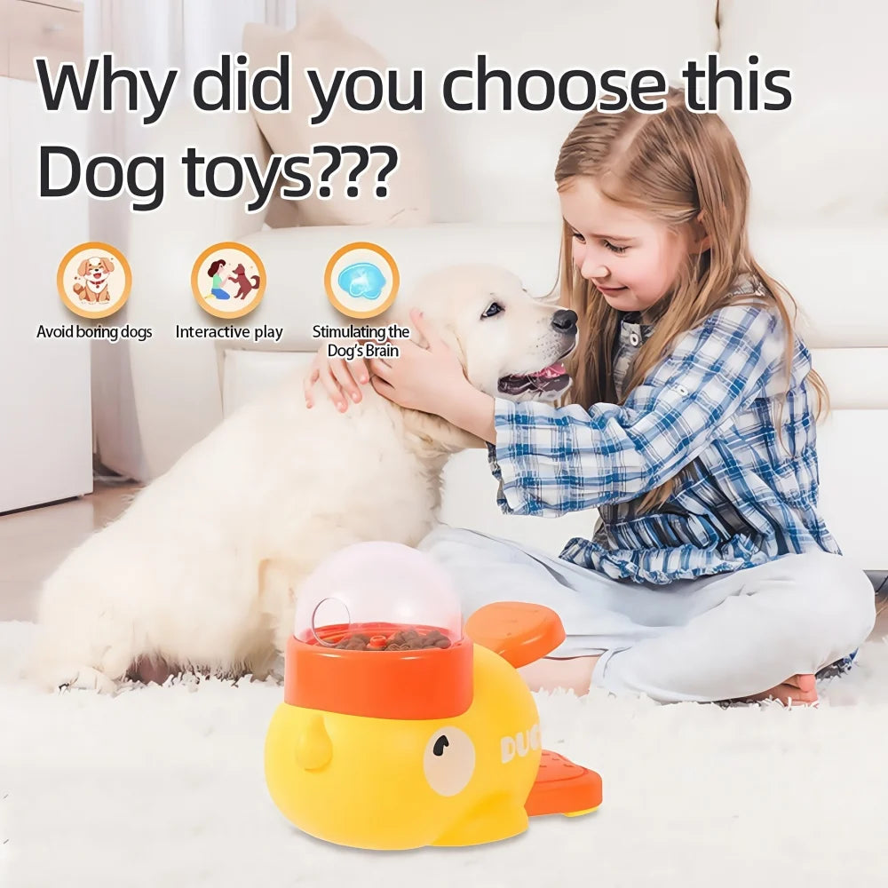 Duck-Shaped Pet Feeder Food Treat Dispenser Cat and Dog Relieve Boredom Intelligence Interactive toys Trainer Automatic Feeder