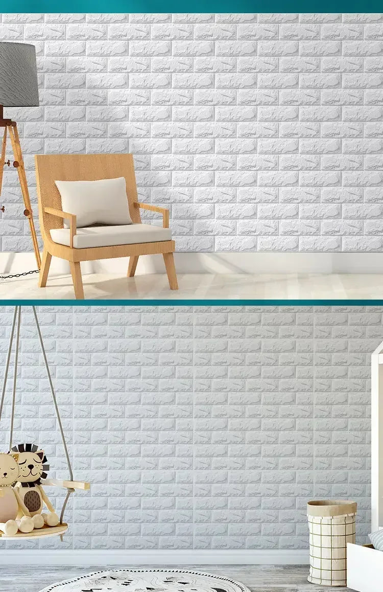 Self-Adhesive Foam Wallpaper Sticker 3D Imitation Brick Wall Sticker for Living Room Bedroom Home Kitchen Bathroom Decoration
