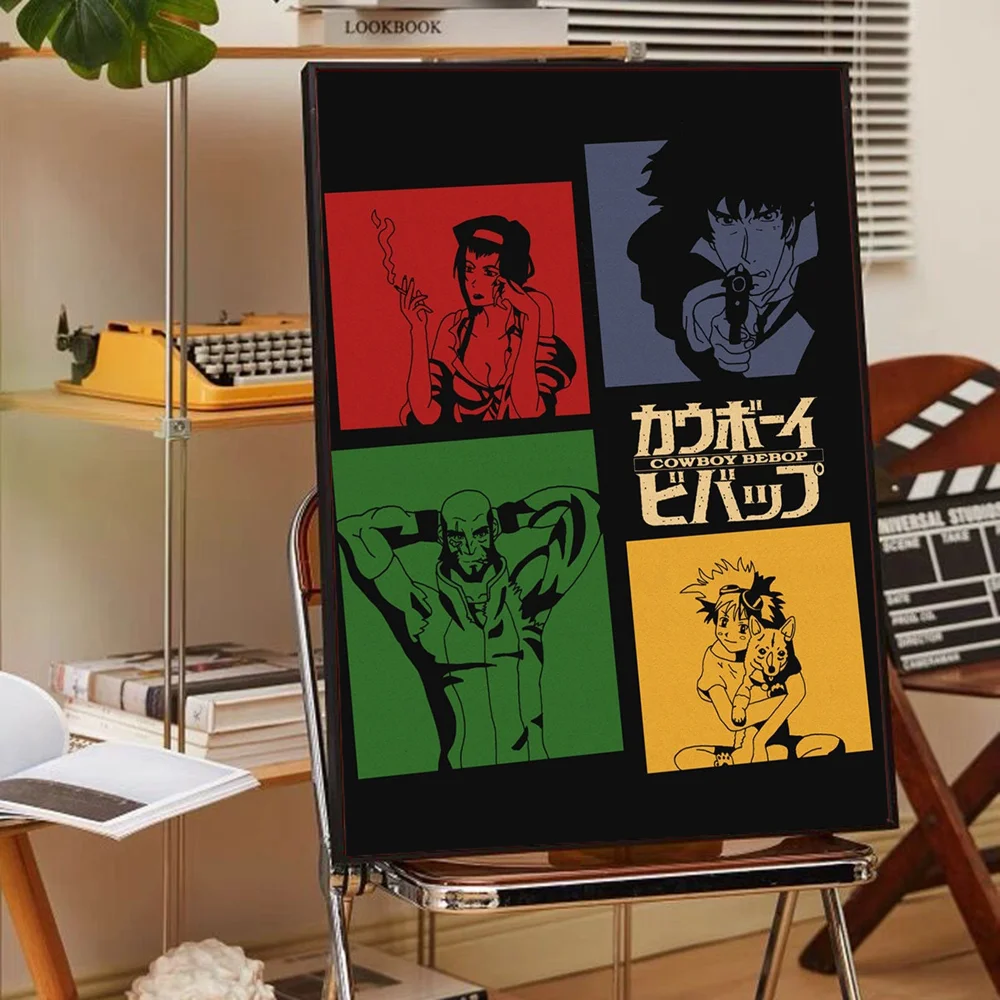Anime Cowboy Bebop Good Quality Prints and Posters Waterproof Paper Sticker Coffee House Bar Posters Wall Stickers