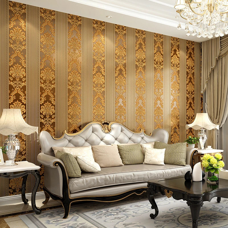 European 3D Wallpaper for Luxury Bedroom &amp; Living Room