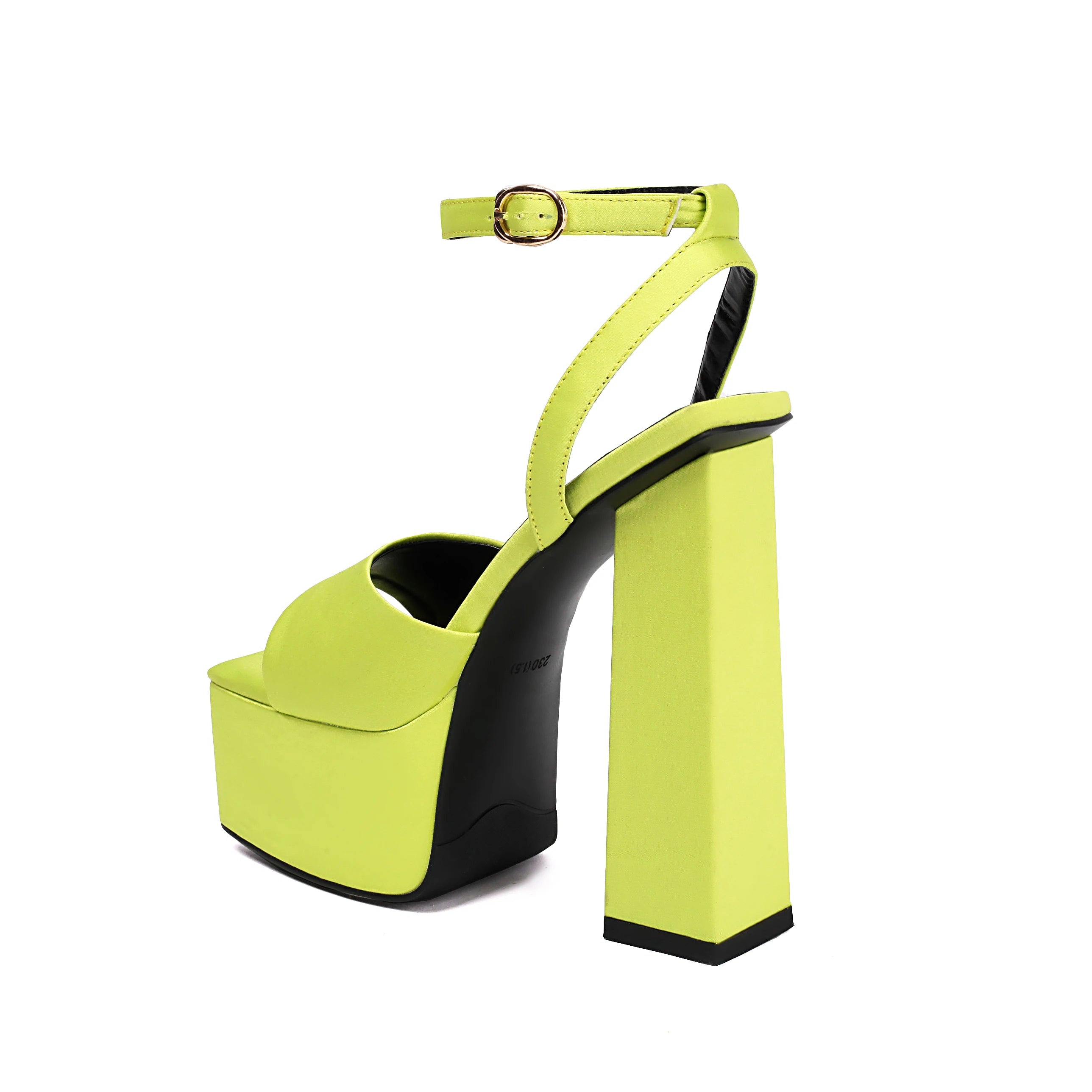 Arden Furtado 2025 Satin Green High Heel Sandals