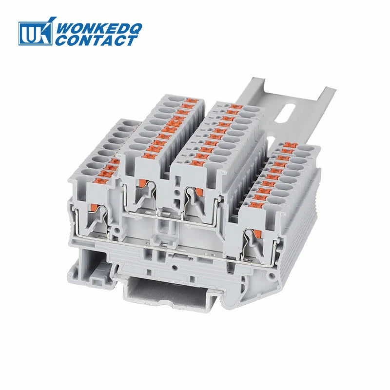 5Pcs PTTB 4-MT Double Level Knife Disconnect Terminal Block Rail Mounting Switch Electrical Connector Push-in PT 4mm PTTB4-MT - Daisan Mart