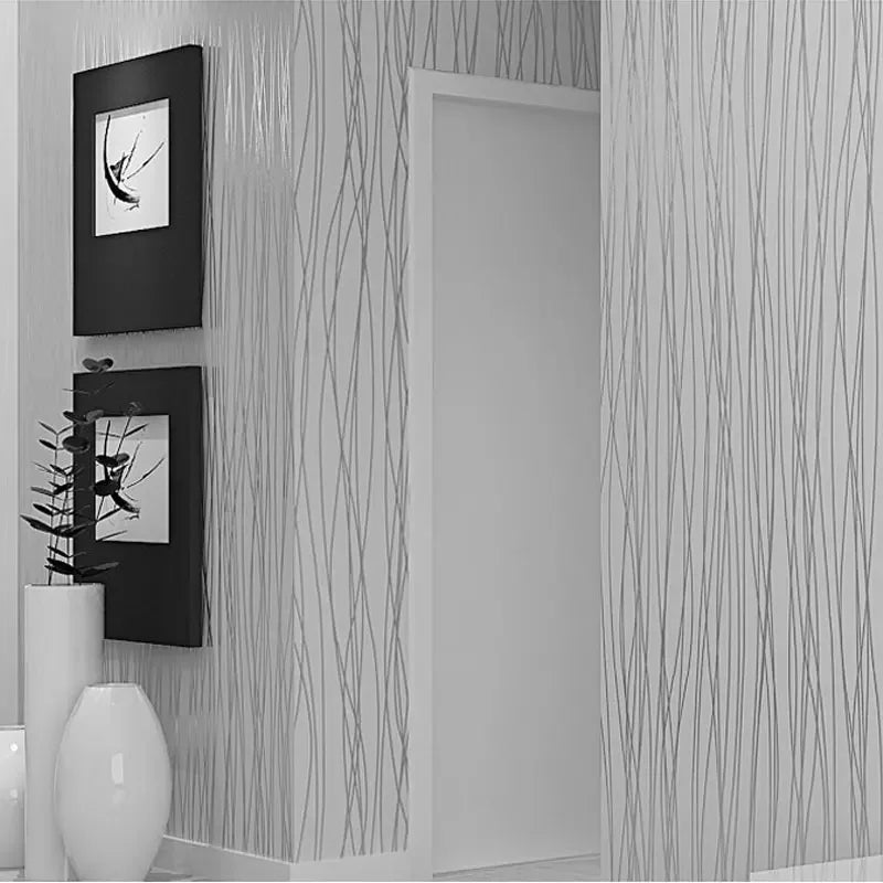 Environmentally Friendly Gray Striped Wallpaper