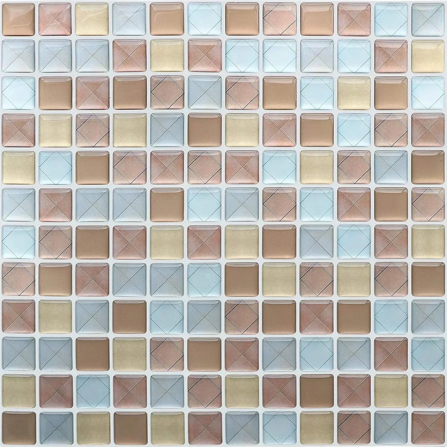 Crystal Mosaic Tile Wall Sticker 5/10PCS 3D Self Adhesive Waterproof DIY Backsplash Wallpaper Bathroom Kitchen Home Decoration