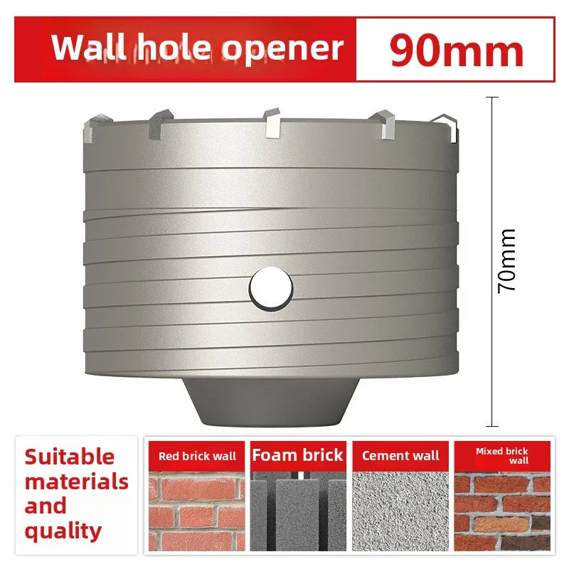 Wall hole opener drill bit impact drill set for drilling brick walls, air conditioning, concrete, and expanding water pipes.
