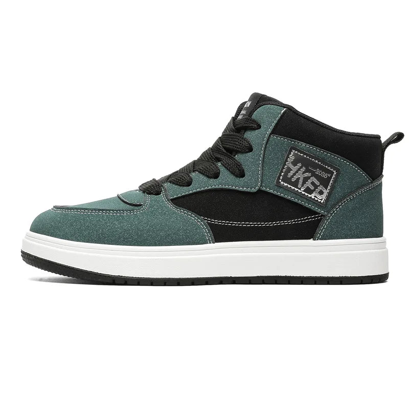 Men's Leopard Print Skater High Top Shoes