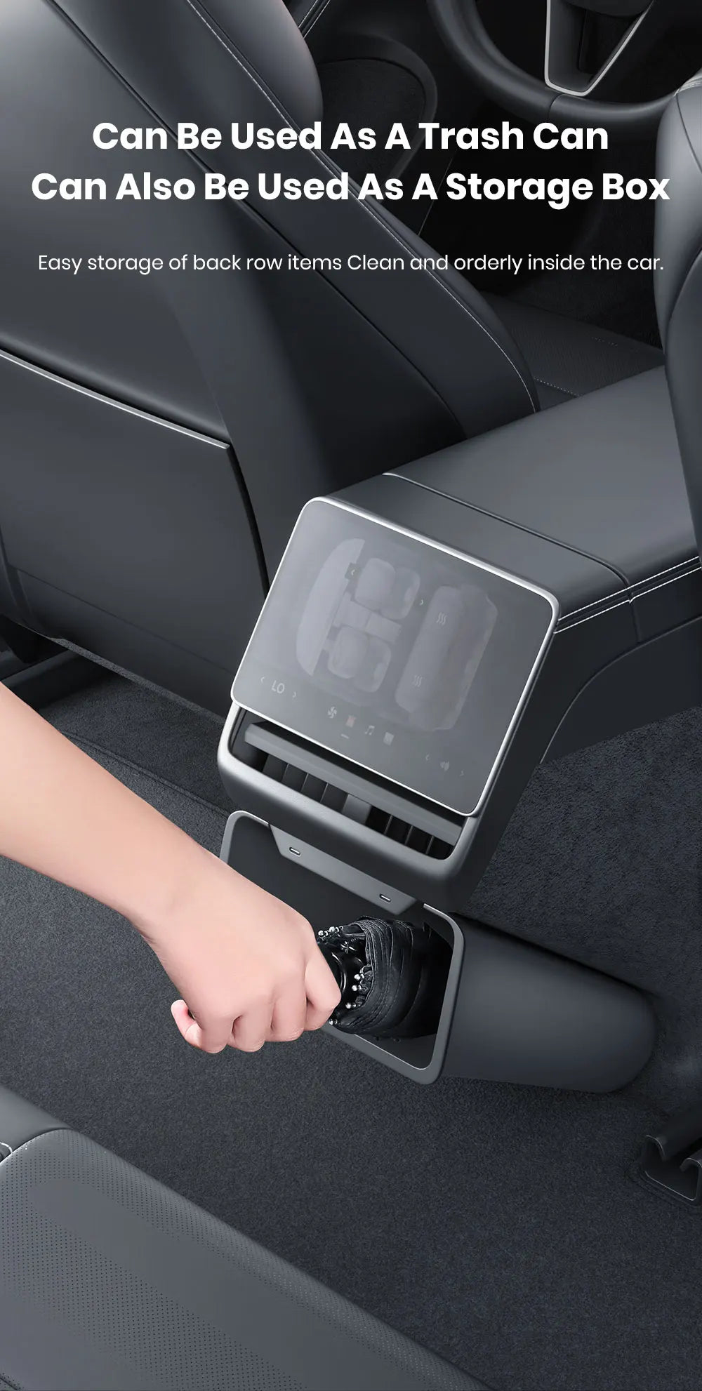 YZ Rear Seat Trash Can For Tesla Model 3 Y Highland Juniper Rear Interior Storage Box Magnetic garbage bin Car Accessories - Daisan Mart