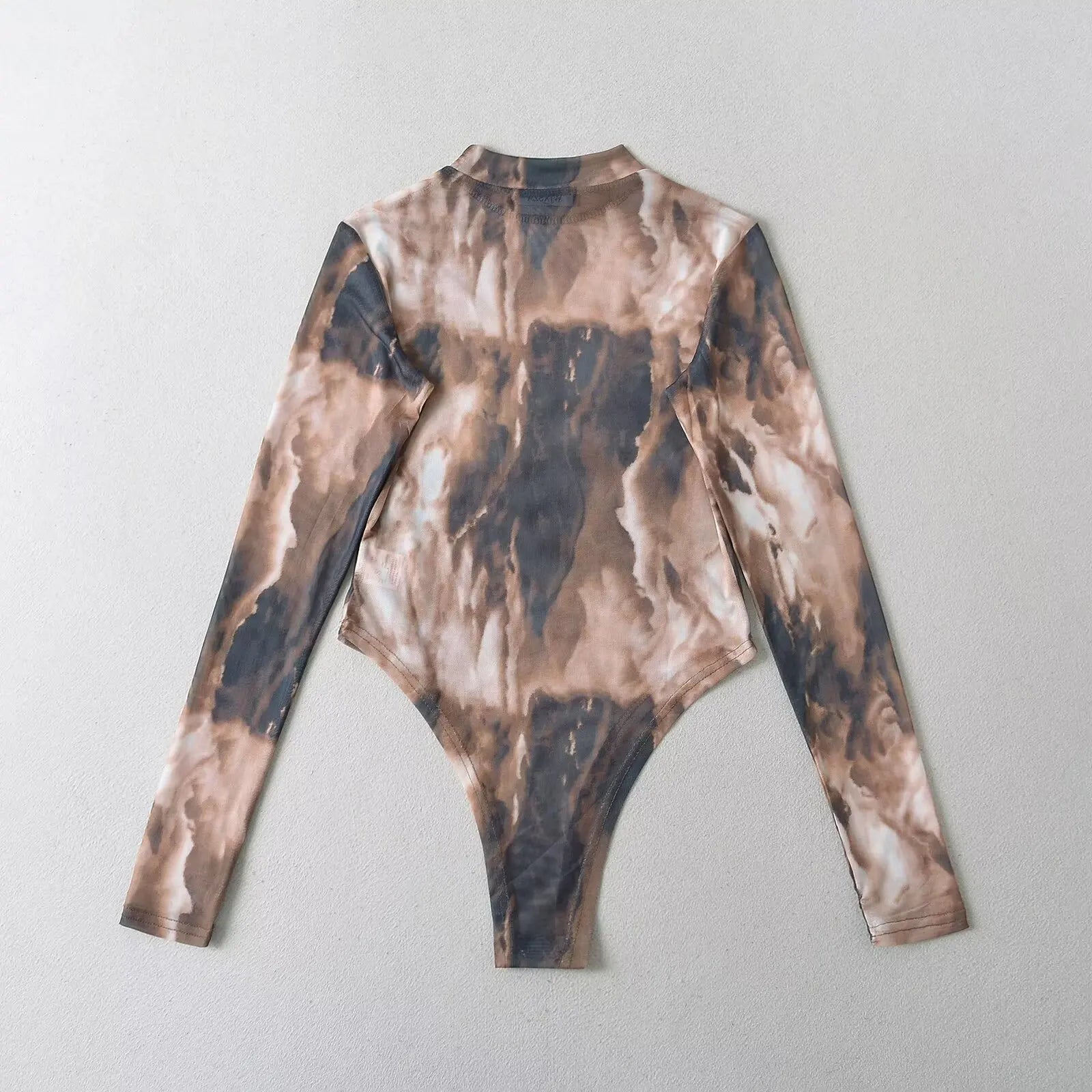 Sexy 2-Color Ombre Mesh Long Sleeve Bodysuit 2025