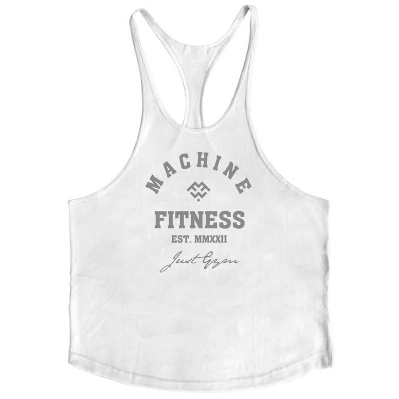 Áo Tank Tập Gym Nam Y Back Cotton Không Tay Bodybuilding