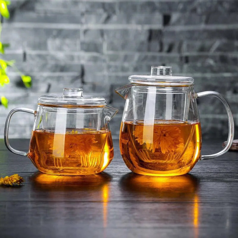 450ml 650ML Penguin Shape Glass Teapot with Infuser Chinese Tea Ceremony Transparent Teawear Set Cup Kung Fu Tea Maker