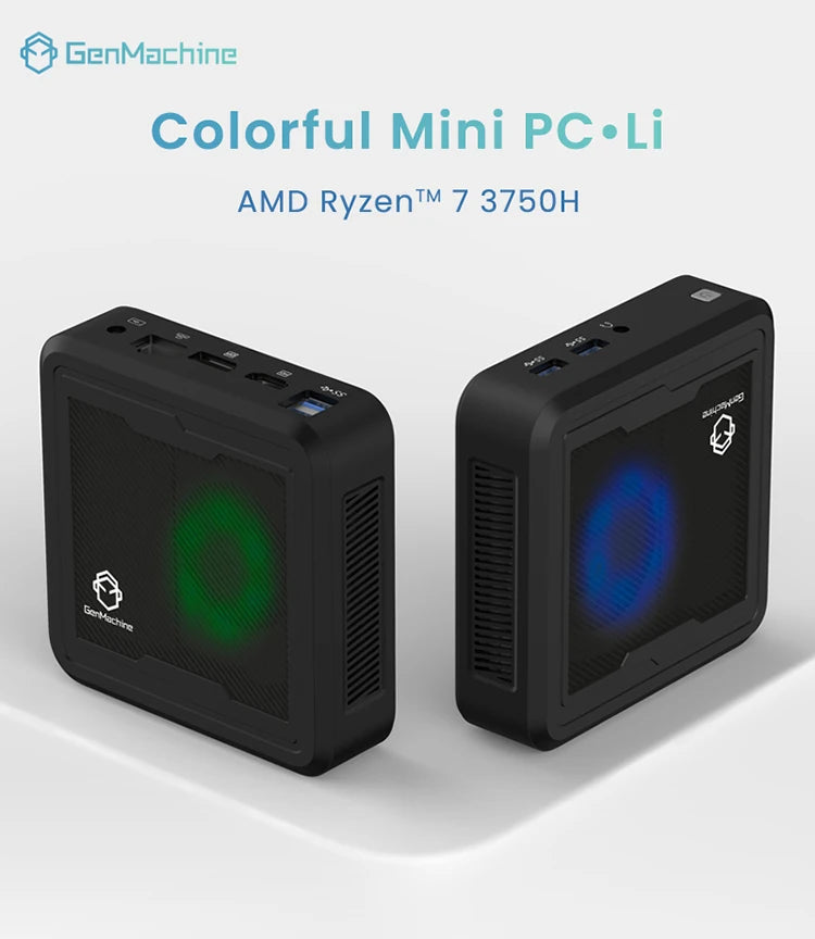 GenMachine New Mini PC AMD 3750H CPU Windows 11 Ryzen DDR4 USB WIFI 5 1000M AMD NUC Gaming Diy Gaming Computer Ordenador