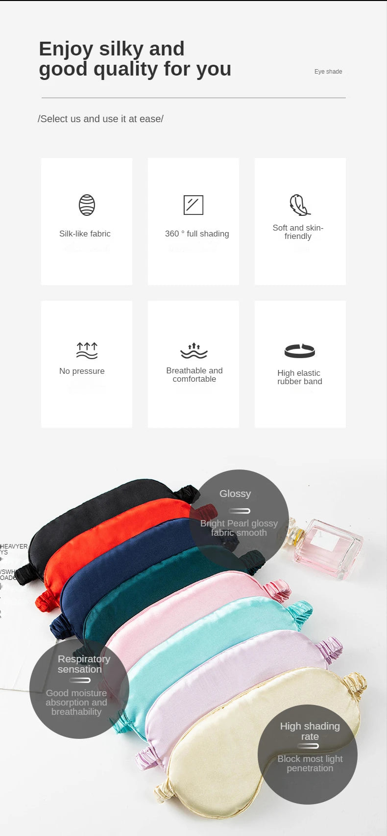 Mặt Nạ Ngủ Lụa Giả Thoáng Khí Chăm Sóc Mắt Thư Giãn