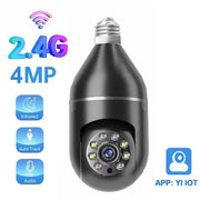 YI IOT 2.4G Wifi Bulb Camera 4MP Full Color Night Vision E27 IP Camera Two Way Audio Auto Tracking Smart Home Security Camera