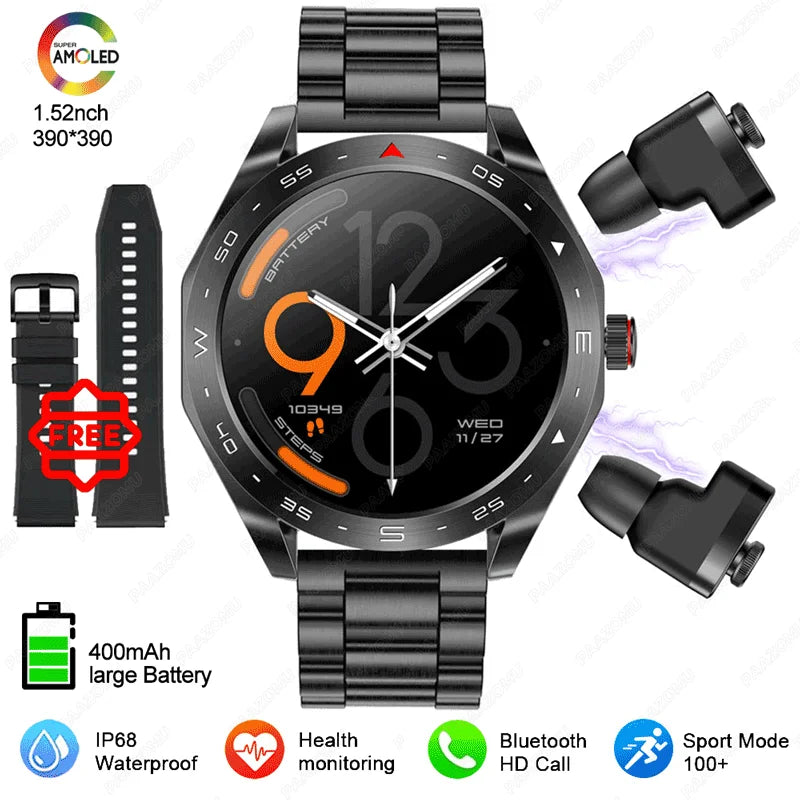 Đồng Hồ Thông Minh 2025 Kèm Tai Nghe TWS Chống Nước