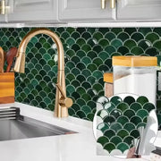 1pc Self Adhesive Wall Tiles Heat Resistant Peel Stick Kitchen Backsplash Waterproof Stickers Tile Sheet For Home Decor