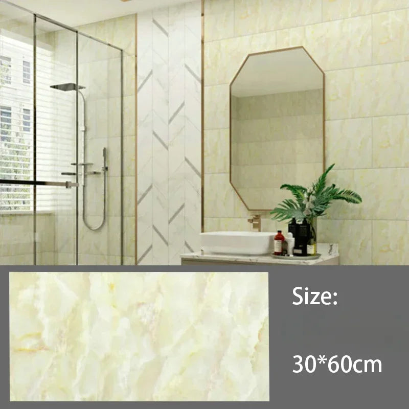 Imitation Ceramic Tile Wall Sticker Wallpaper Self-adhesive 3D Wall Decoration Bathroom Waterproof Marble Kitchen Wall Stickers