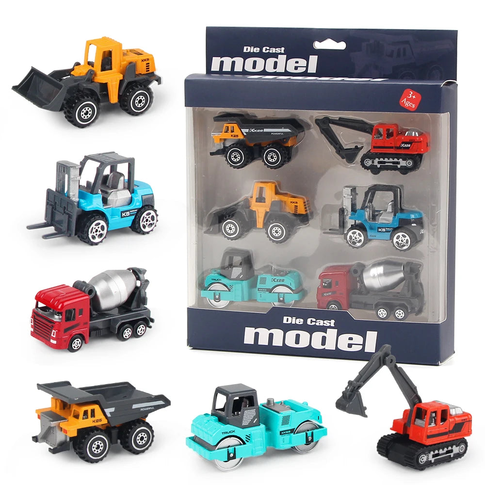 6 Xe Công Trình Hợp Kim - Đồ Chơi Kỹ Sư Cho Bé 3+ - Daisan Mart