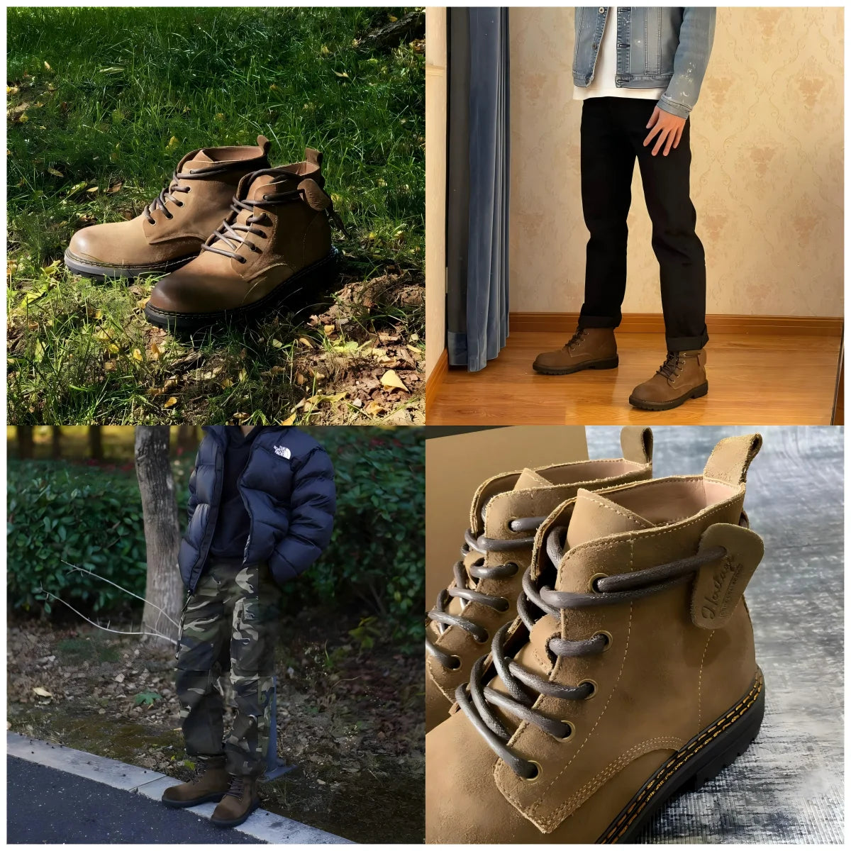 Giày Boot Nam Da Lộn Cổ Cao Lót Lông Maden Vintage