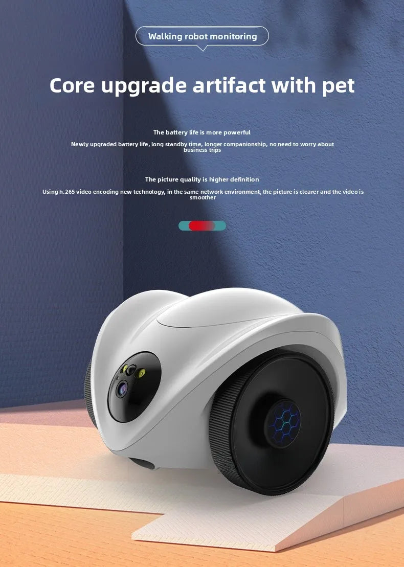 Intelligent pet feeder can be remotely controlled equipped with a camera capable of moving communication and featuring a laser
