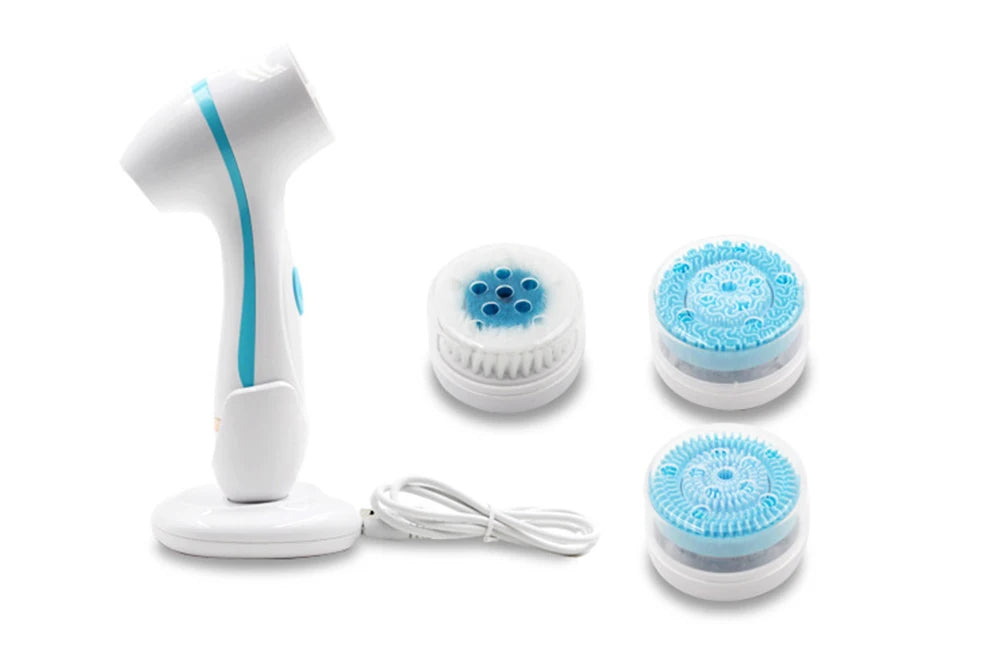 3-Head Ultrasonic Facial Cleanser for Deep Cleansing