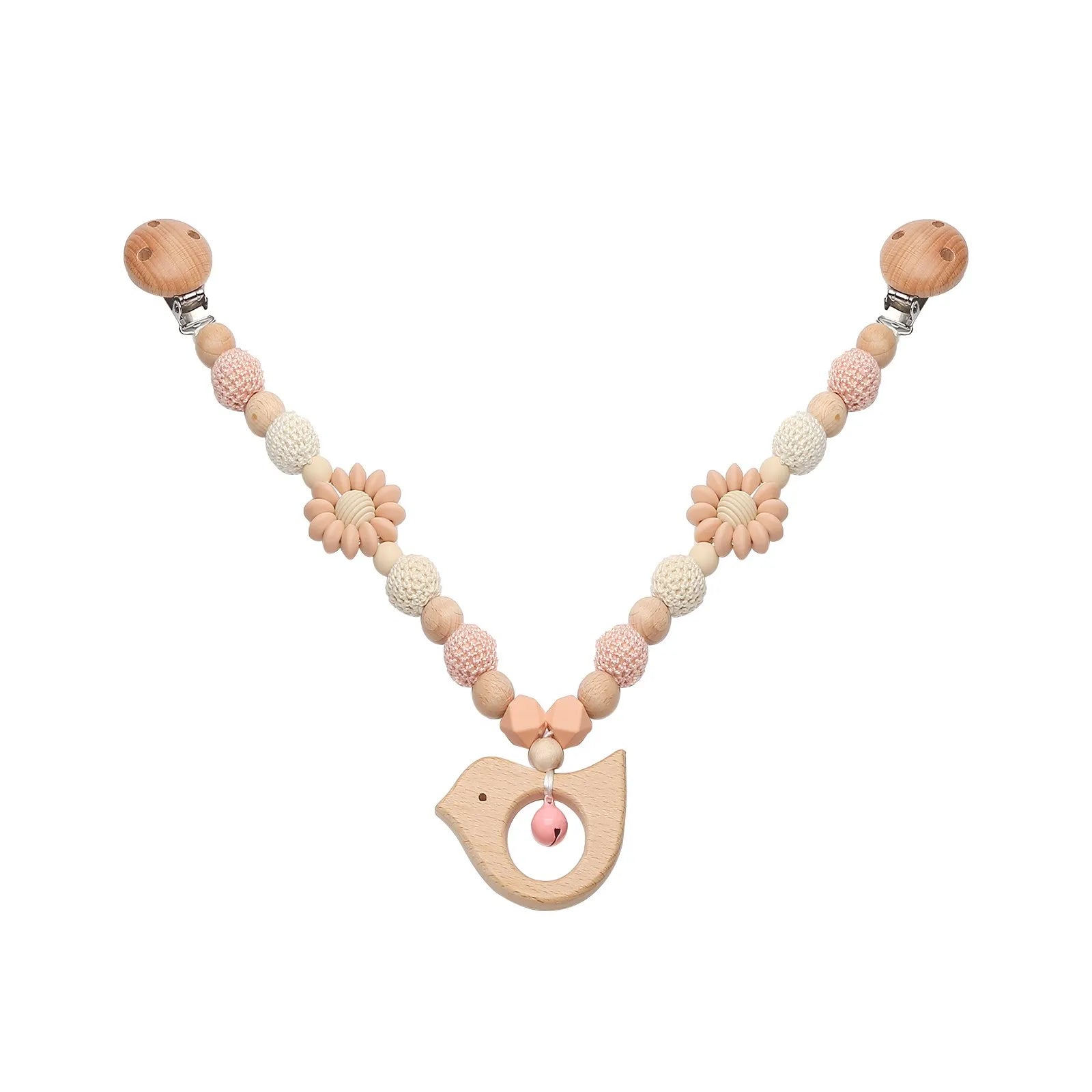 Chuỗi Treo Thú Gỗ Len Đan Xe Đẩy & Cũi Cho Bé