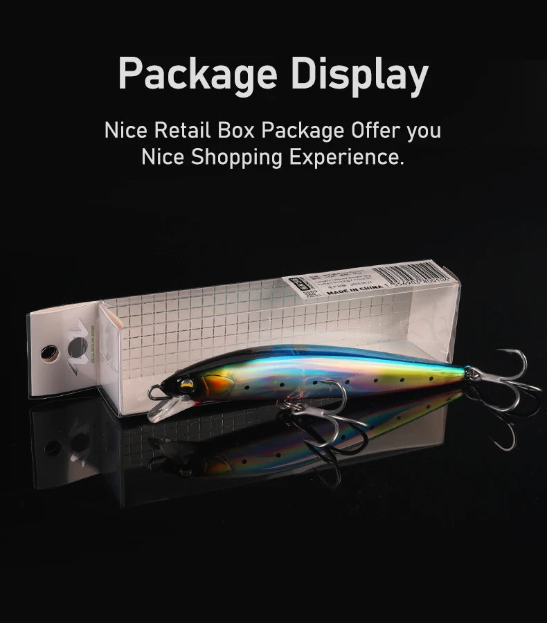 Kingdom Saltwater Minnow Lure 140mm 38g Sinking Wire Go Through Body Wobblers Long Casting Artifical Bait For Seabass Jerkbait