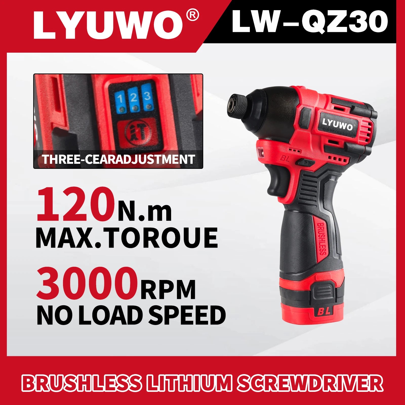 21V LYUWO Cordless Electric Screwdriver/Impact Wrench: Brushless, Rechargeable, LED Light, Fits Makita Battery