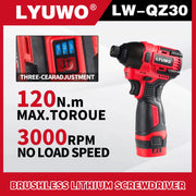 21V LYUWO Cordless Electric Screwdriver/Impact Wrench: Brushless, Rechargeable, LED Light, Fits Makita Battery