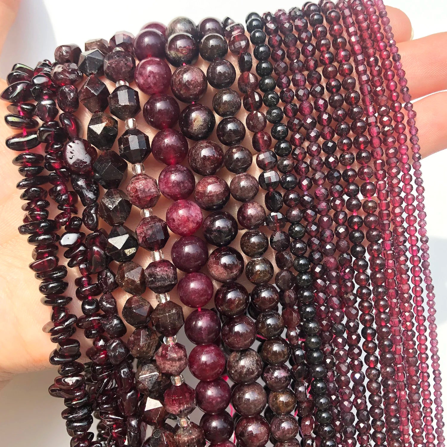 Faceted Natural Garnet Beads For DIY Jewelry