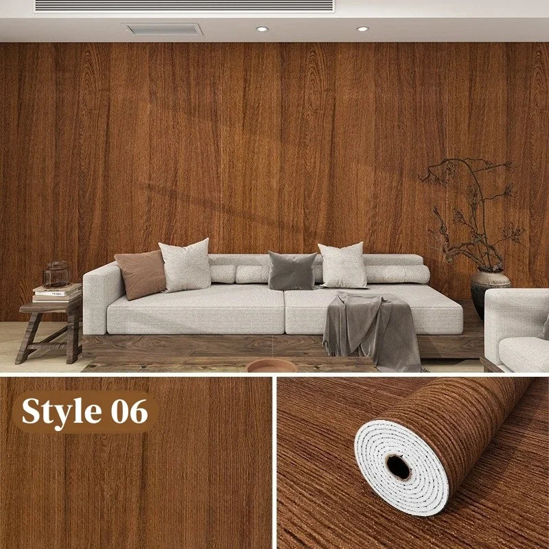 Max 40cmx10m Wood Grain Peel and Stick Thick Floor Tiles SXP Wallpaper Waterproof Vinyl Wood Flooring Mould Proof