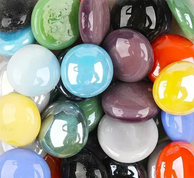 DIY Multicolored Round Glass Mosaic Beads 100g