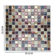 12"x12" Kitchen Backsplash Wall Tiles Peel and Stick Wall Stickers Wallpaper 3D Waterproof Self Adhesive Tile Mosaic Wallsticker