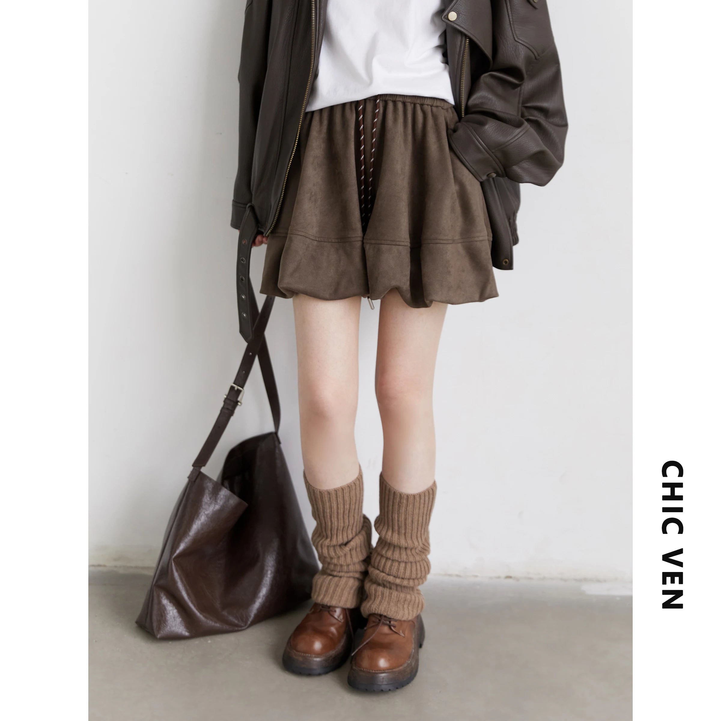 Chân Váy Nữ CHIC VEN Dáng Chữ A Hoa Retro Xuân Thu