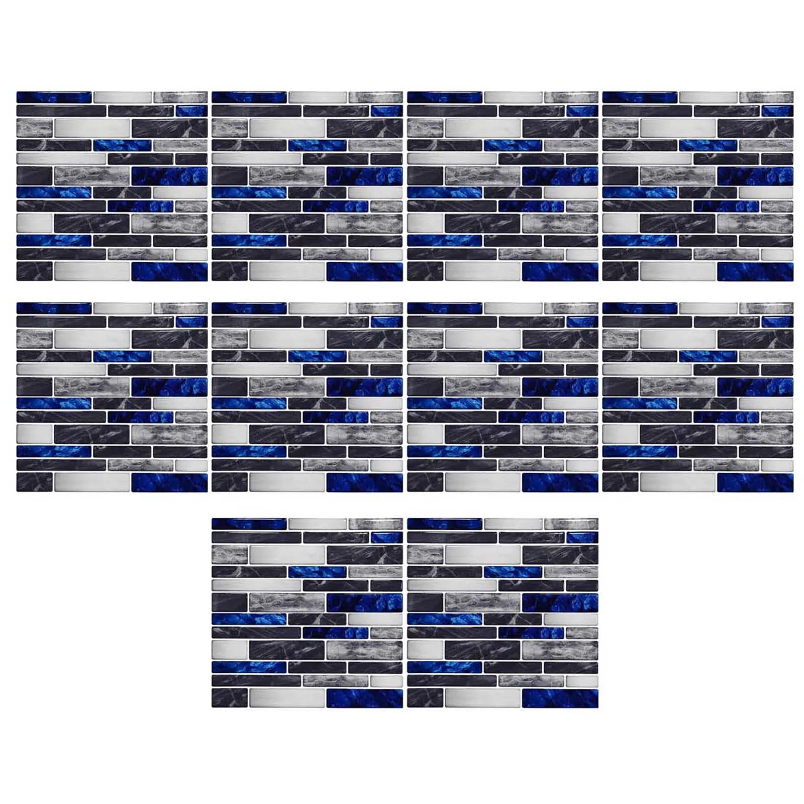 Free Shiping Self Adhesive 3d Tile Stickers 10 Sheets Kitchen Bathroom Wall Decor For Tile Waistline Kitchen Living Room