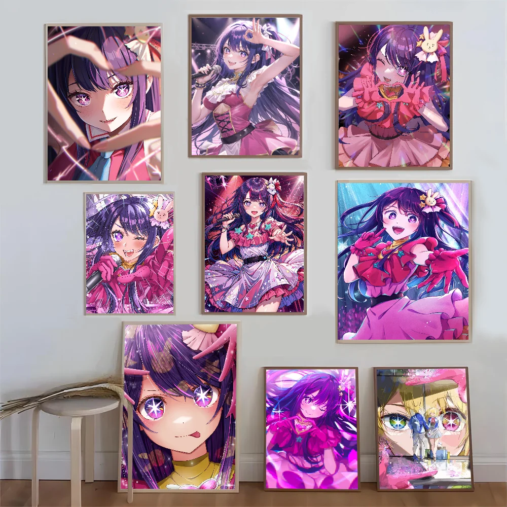 Japan Pop Anime Oshi No Ko DIY Sticky Poster Waterproof Paper Sticker Coffee House Bar Stickers Wall Painting