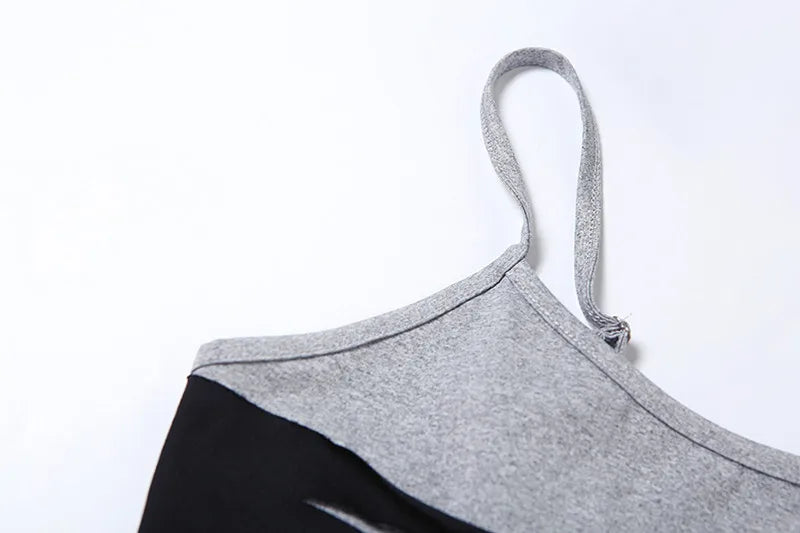Sylcue Irregular Hollow Design Bodysuits Women Contrast Patchwork Turtleneck Sleeveless Hot Girls Street Sexy Fashion Bodycon - Daisan Mart