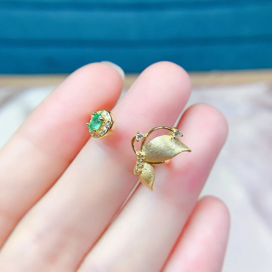 S925 Silver Ring With Luxurious Natural Emerald For Women