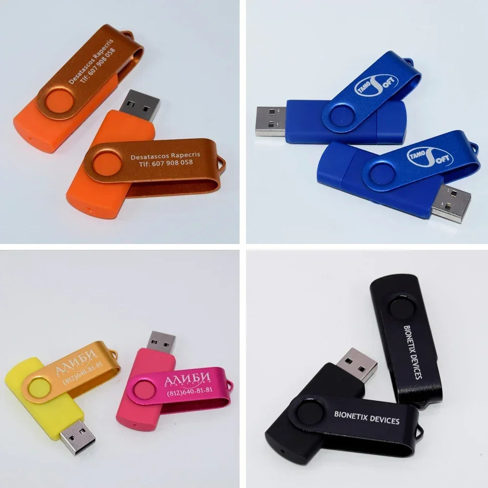 Set of 50 USB 2.0 Flash Drives with multiple capacities 1GB-64GB