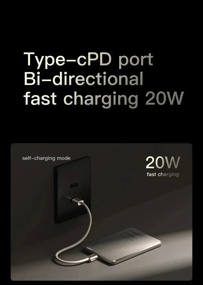 OnePlus Ultra-thin magnetic Power Bank 5000 mAh Wireless Metal MagSafe PD 20W Large Capacity Fast Charging Portable Power Bank - Daisan Mart