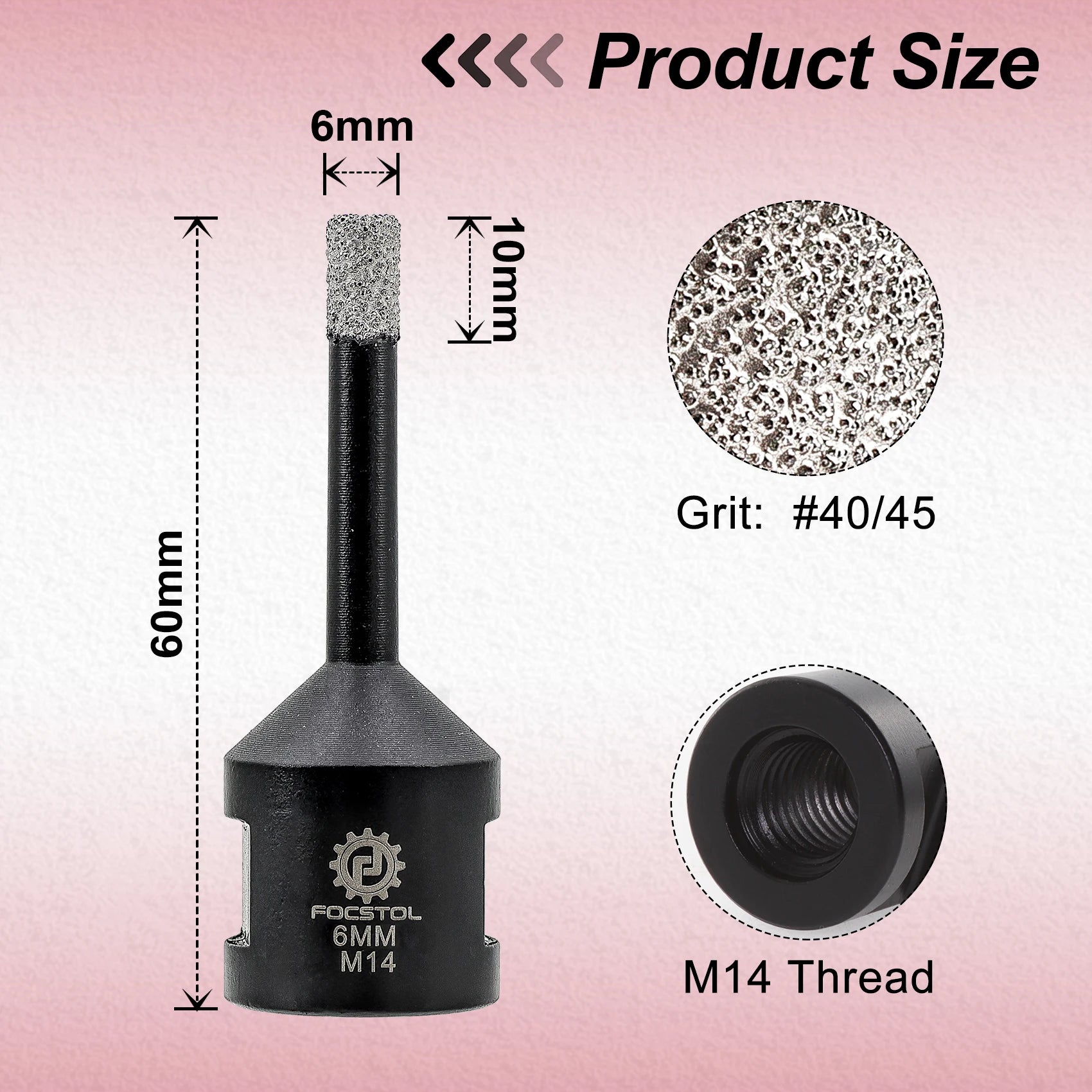 Mũi Khoan Kim Cương FOCSTOL M14 Đá Gạch 6-125mm - Daisan Mart