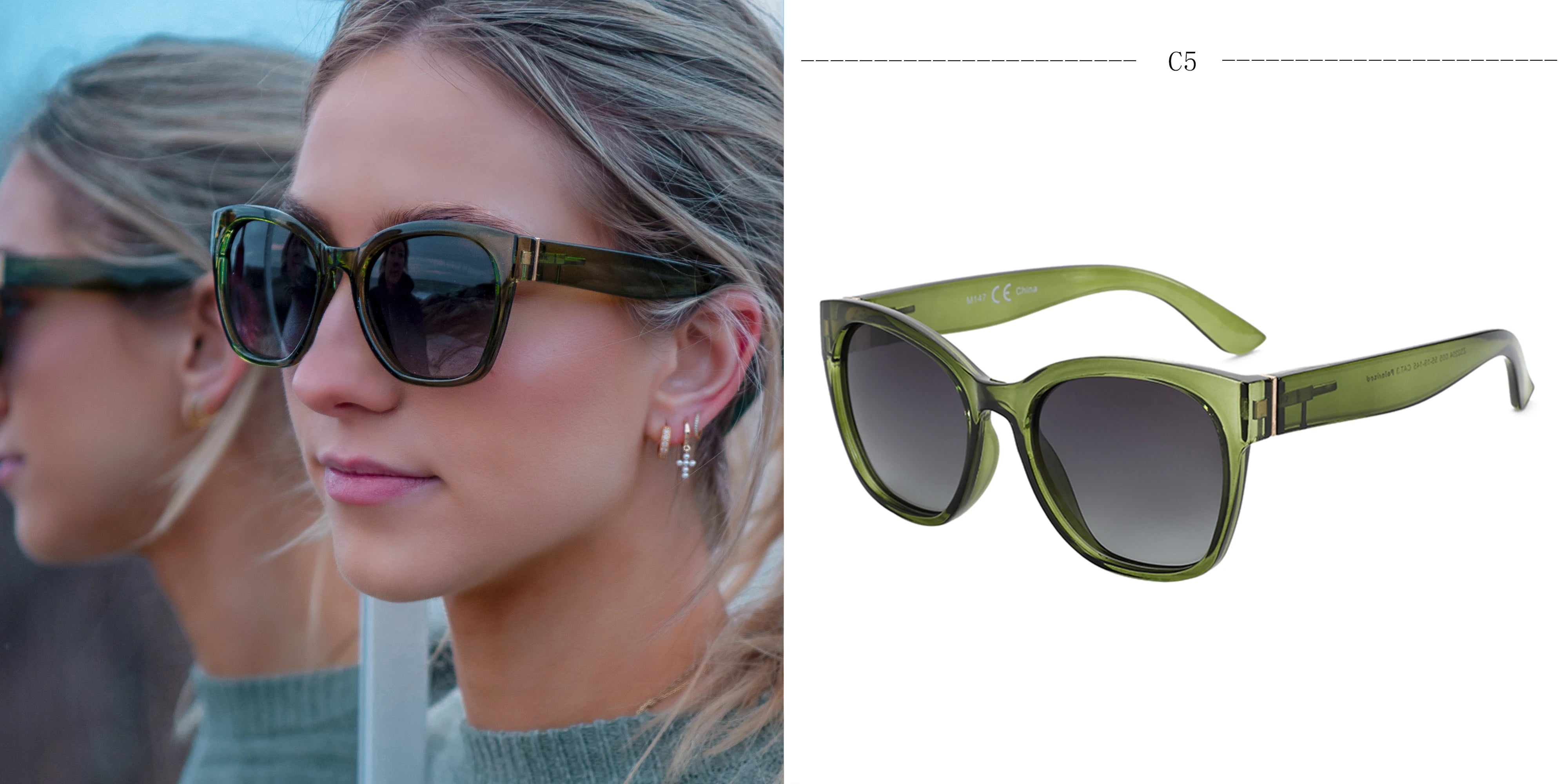 ZENOTTIC Fashion Cateye Polarized Sunglasses for Women - Oversized Sun Glasses UV400 Protection Retro Shades Designer Style - Daisan Mart
