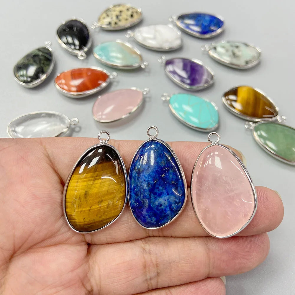 20x30mm Lapis Quartz Natural Stone Pendant DIY