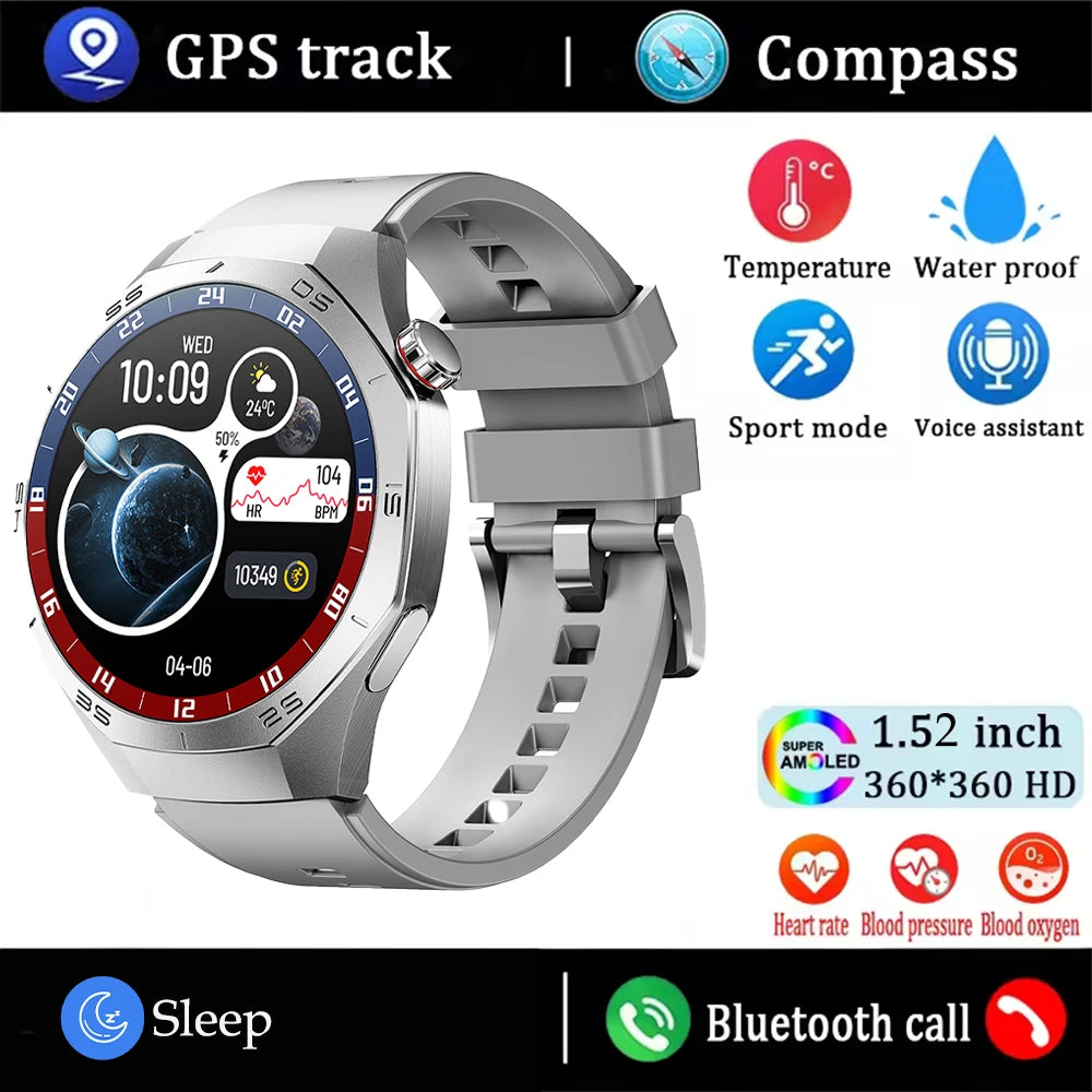 Đồng Hồ Thông Minh AMOLED 2025 GPS Chống Nước Men