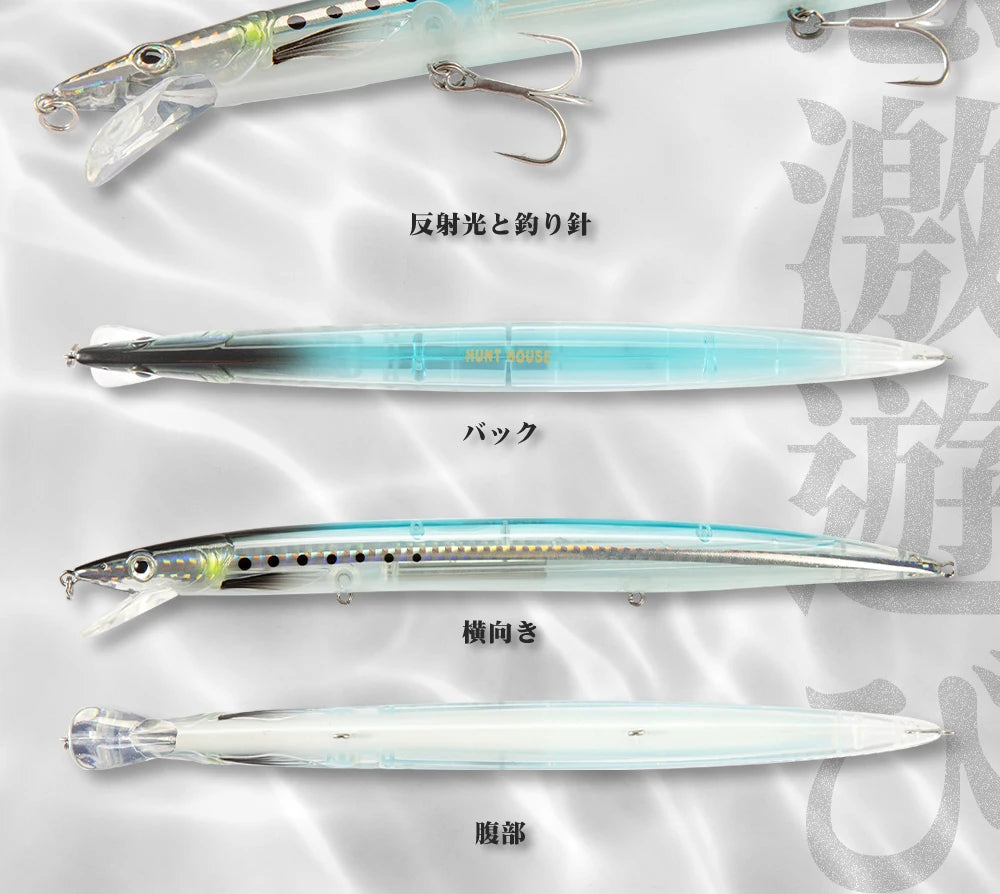 Hunthouse Floating Minnow Fishing Lure 143mm 14g Sandeel Jerkbait Wobblers Minnow Biat Fishing Tackle For Sea Bass Pike LW402